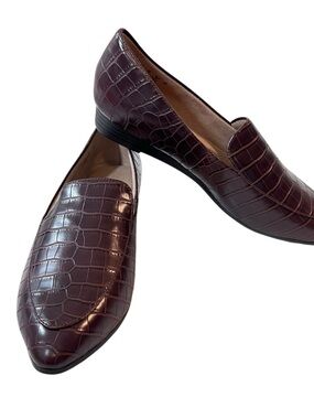 Soul Naturalizer Wish Brown Crocodile Slip On Loafers Womens Size 8 Wide New